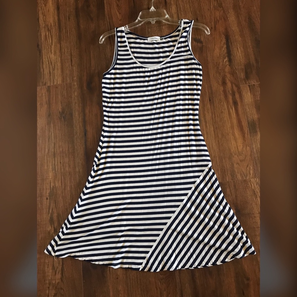 Calvin Klein Sleeveless Striped Dress